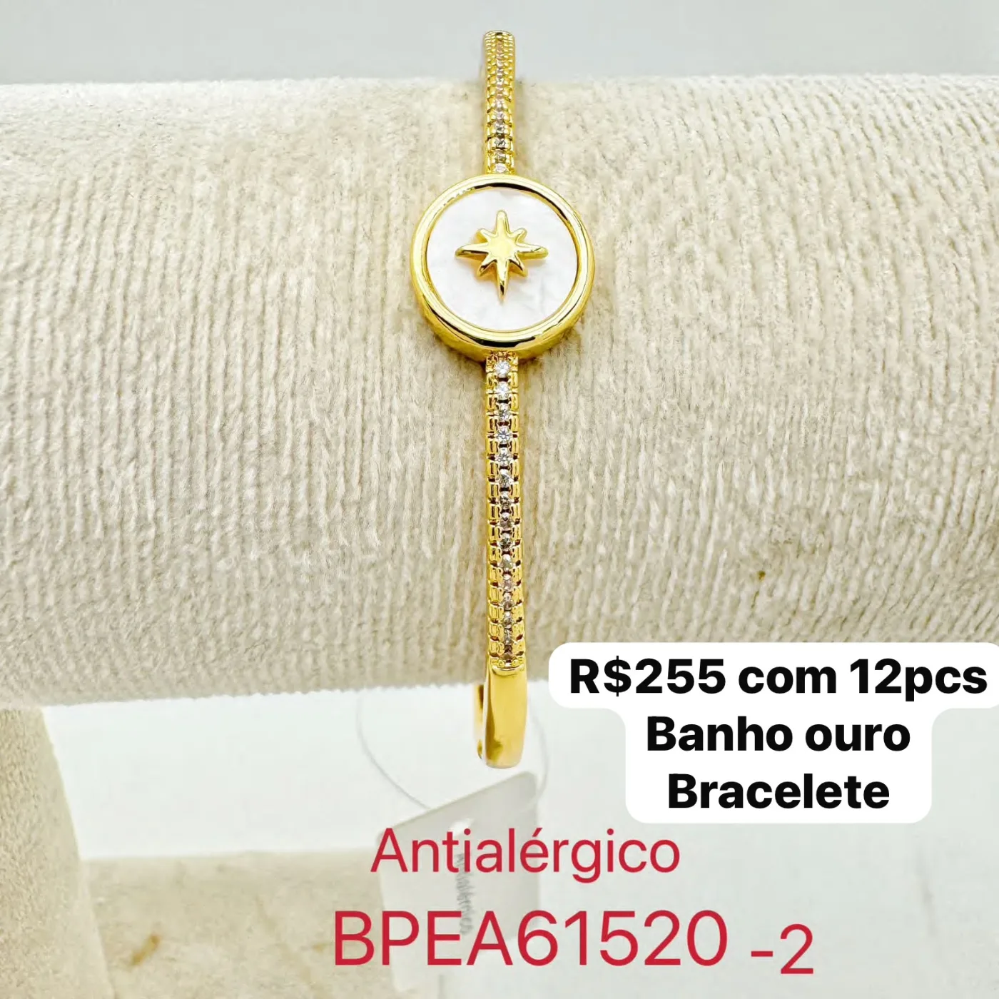 bracelete com estrela e pedras