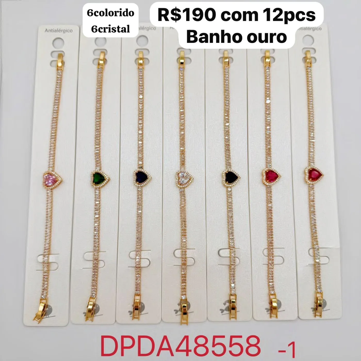brincos com pedras coloridas e cristal em banho ouro