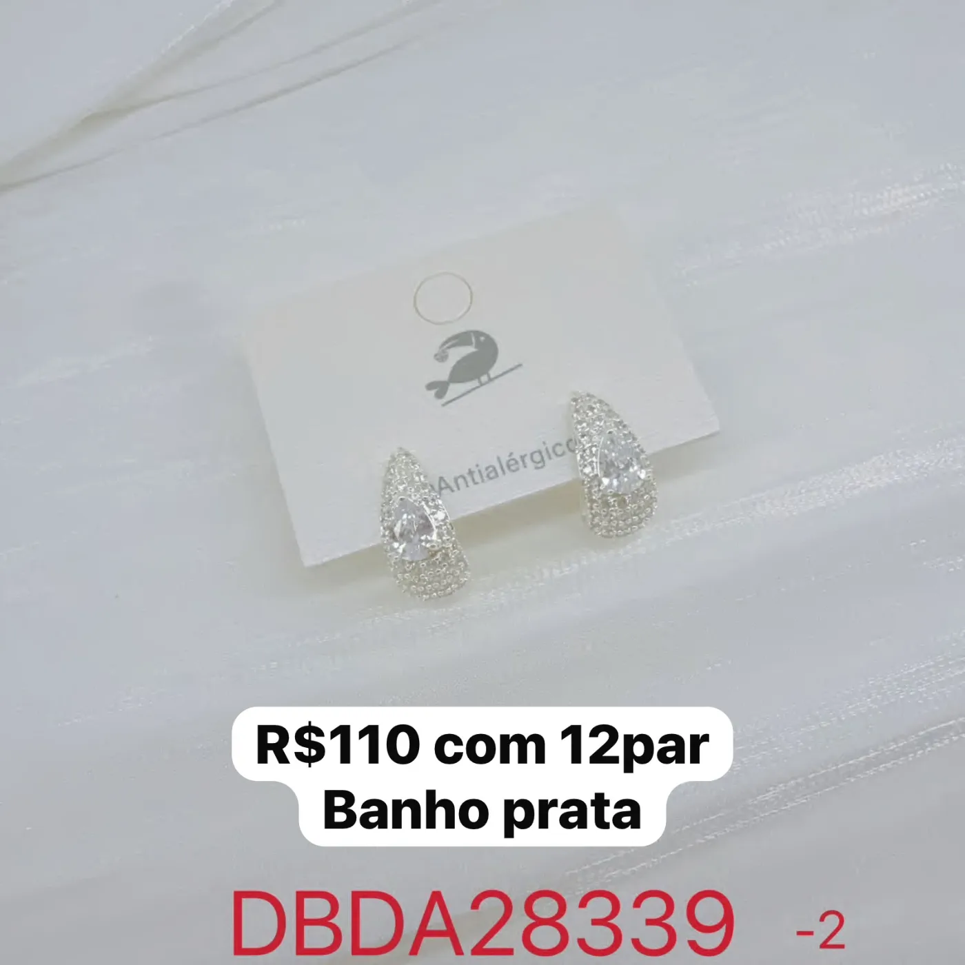 brincos gota com pedras