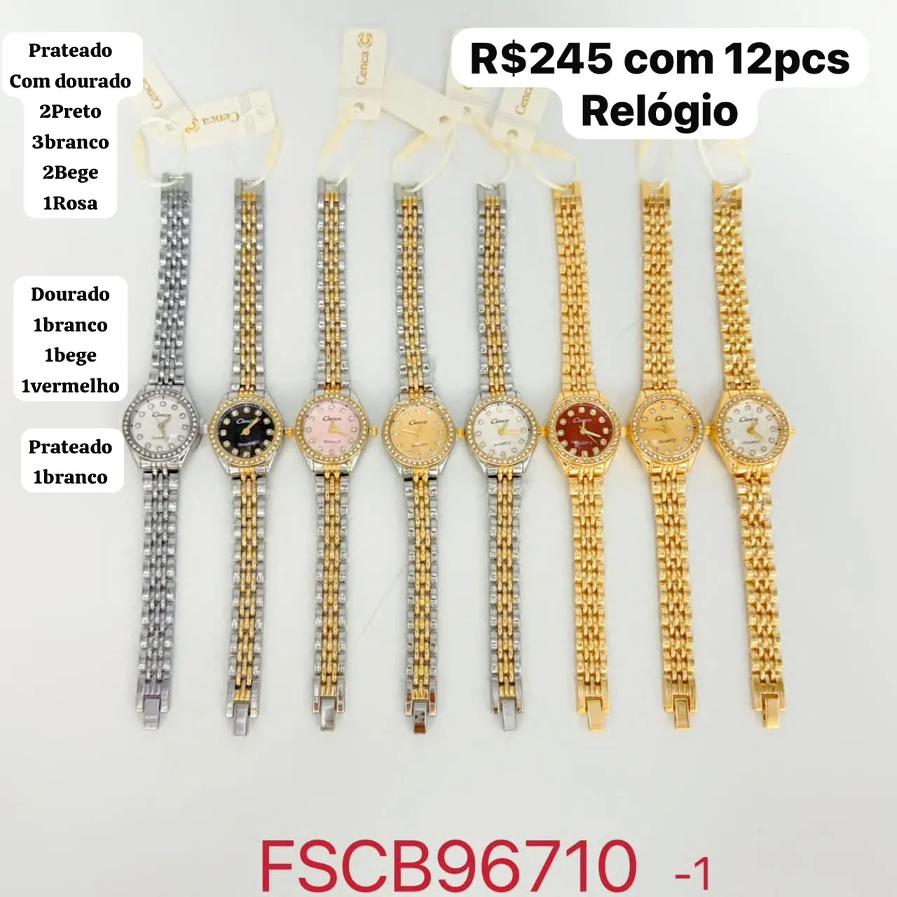 relógio feminino com pulseira metalizada